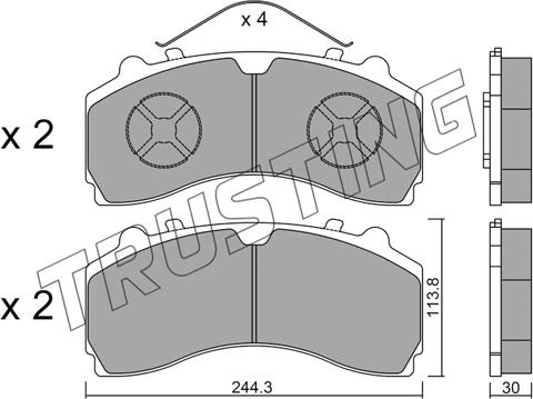 Trusting 950.0 - Set placute frana,frana disc aaoparts.ro