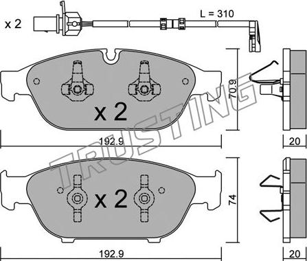 Trusting 969.0W - Set placute frana,frana disc aaoparts.ro