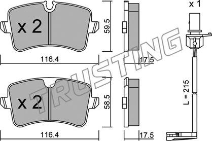 Trusting 971.0W - Set placute frana,frana disc aaoparts.ro