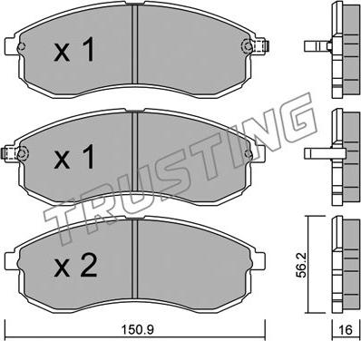 Trusting 498.0 - Set placute frana,frana disc aaoparts.ro