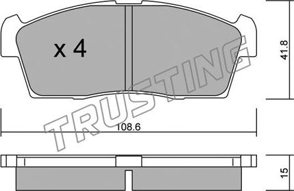 Trusting 455.0 - Set placute frana,frana disc aaoparts.ro