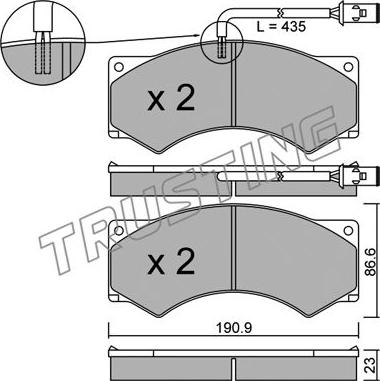 Trusting 595.1 - Set placute frana,frana disc aaoparts.ro
