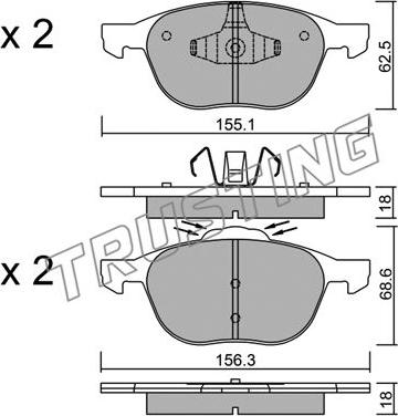 Trusting 550.1 - Set placute frana,frana disc aaoparts.ro