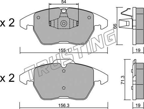 Trusting 564.1 - Set placute frana,frana disc aaoparts.ro