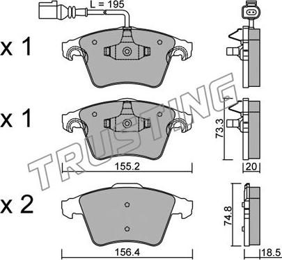 Trusting 568.0 - Set placute frana,frana disc aaoparts.ro