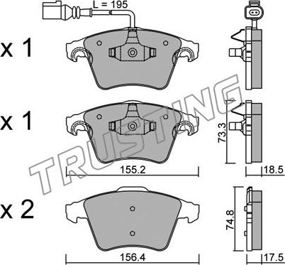 Trusting 568.1 - Set placute frana,frana disc aaoparts.ro