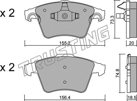 Trusting 568.3 - Set placute frana,frana disc aaoparts.ro