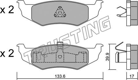 Trusting 538.0 - Set placute frana,frana disc aaoparts.ro