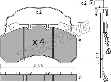 Trusting 604.0W - Set placute frana,frana disc aaoparts.ro