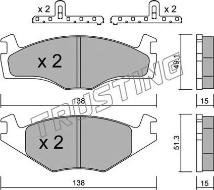Trusting 047.0K - Set placute frana,frana disc aaoparts.ro