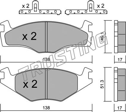 Trusting 047.2K - Set placute frana,frana disc aaoparts.ro
