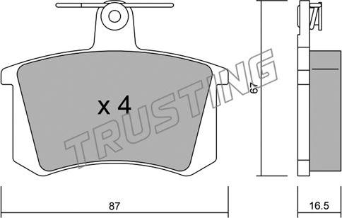 Trusting 050.0 - Set placute frana,frana disc aaoparts.ro