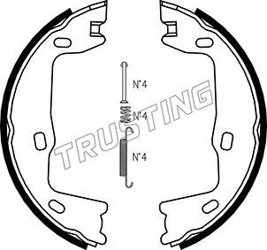 Trusting 073.159K - Set saboti frana, frana de mana aaoparts.ro