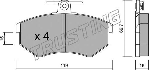 Trusting 151.2 - Set placute frana,frana disc aaoparts.ro