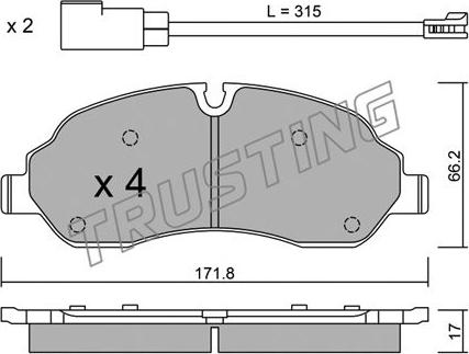 Trusting 1056.0 - Set placute frana,frana disc aaoparts.ro