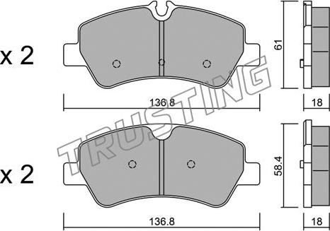 Trusting 1007.0 - Set placute frana,frana disc aaoparts.ro