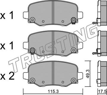 Trusting 1018.1 - Set placute frana,frana disc aaoparts.ro