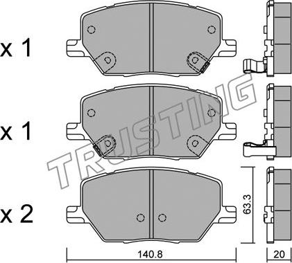 Trusting 1017.0 - Set placute frana,frana disc aaoparts.ro