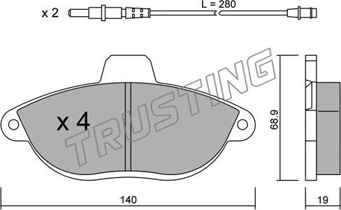Trusting 107.0 - Set placute frana,frana disc aaoparts.ro