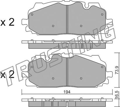 Trusting 1128.0 - Set placute frana,frana disc aaoparts.ro
