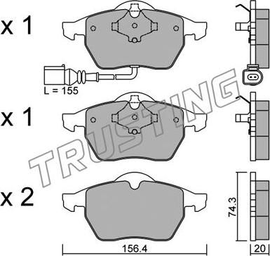 Trusting 188.4 - Set placute frana,frana disc aaoparts.ro