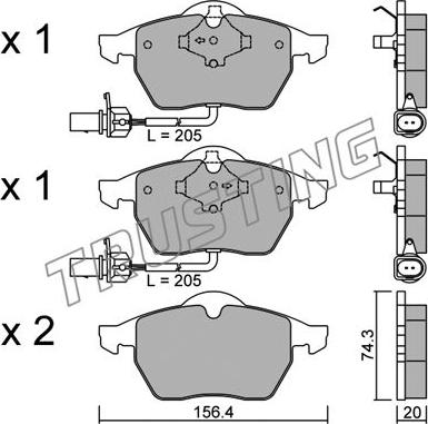 Trusting 188.3 - Set placute frana,frana disc aaoparts.ro