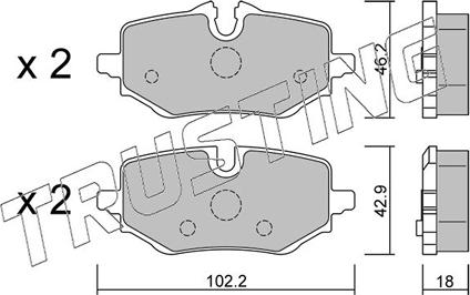 Trusting 1368.0 - Set placute frana,frana disc aaoparts.ro