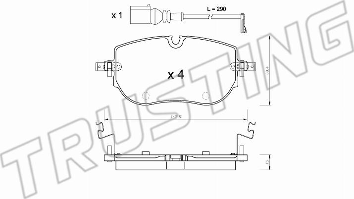 Trusting 1319.0 - Set placute frana,frana disc aaoparts.ro