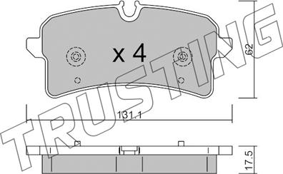 Trusting 1261.0 - Set placute frana,frana disc aaoparts.ro