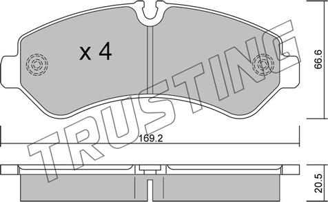 Trusting 1276.0 - Set placute frana,frana disc aaoparts.ro