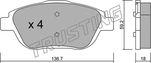 Trusting 869.0 - Set placute frana,frana disc aaoparts.ro