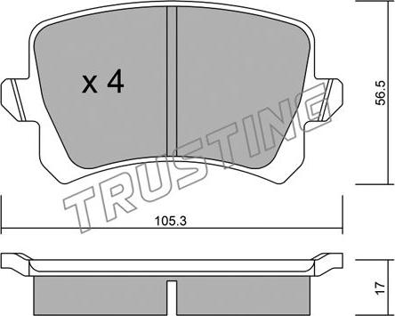Trusting 822.0 - Set placute frana,frana disc aaoparts.ro