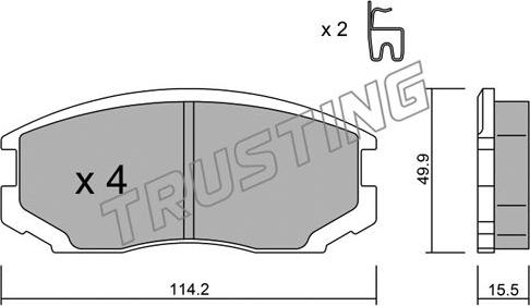 Trusting 391.0 - Set placute frana,frana disc aaoparts.ro