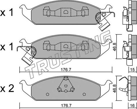 Trusting 364.0 - Set placute frana,frana disc aaoparts.ro