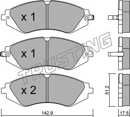 Trusting 303.0 - Set placute frana,frana disc aaoparts.ro