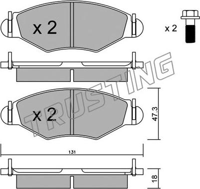 Trusting 263.1 - Set placute frana,frana disc aaoparts.ro