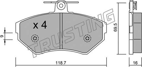 Trusting 224.1 - Set placute frana,frana disc aaoparts.ro