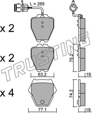 Trusting 790.0 - Set placute frana,frana disc aaoparts.ro