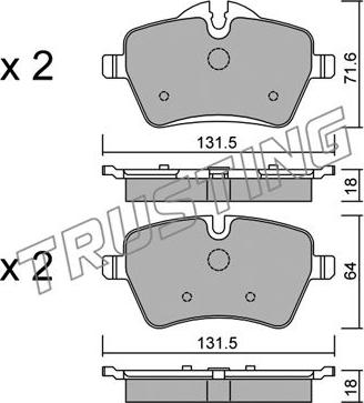 Trusting 784.0 - Set placute frana,frana disc aaoparts.ro