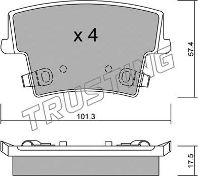 Trusting 734.0 - Set placute frana,frana disc aaoparts.ro