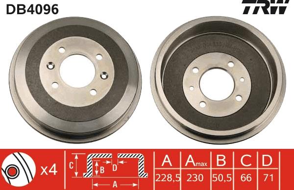 TRW DB4096 - Tambur frana aaoparts.ro