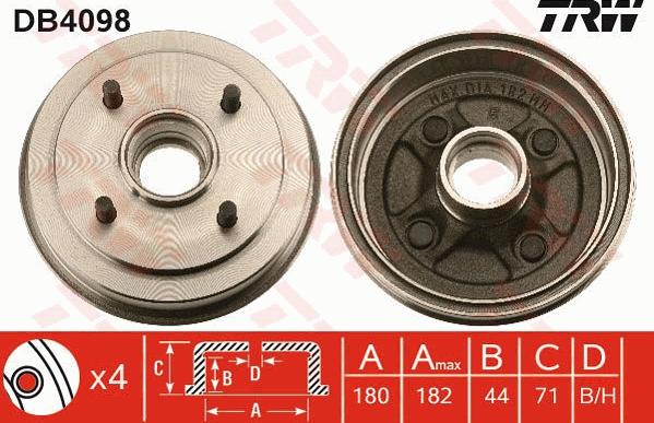 TRW DB4098 - Tambur frana aaoparts.ro