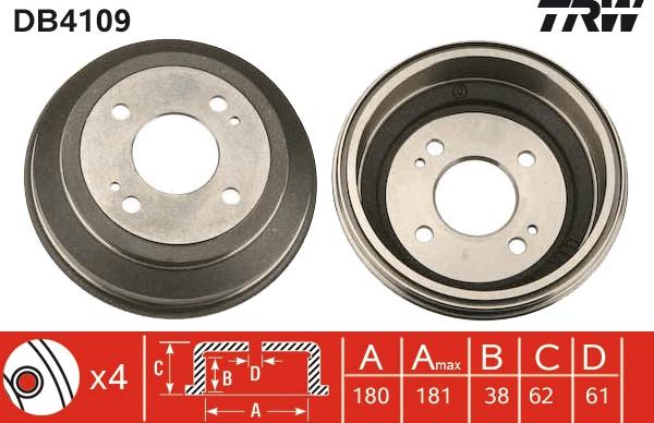 TRW DB4109 - Tambur frana aaoparts.ro