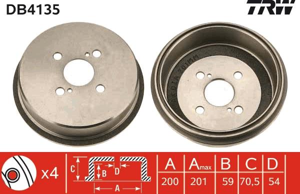 TRW DB4135 - Tambur frana aaoparts.ro