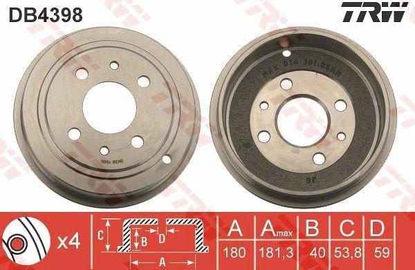 TRW DB4398 - Tambur frana aaoparts.ro