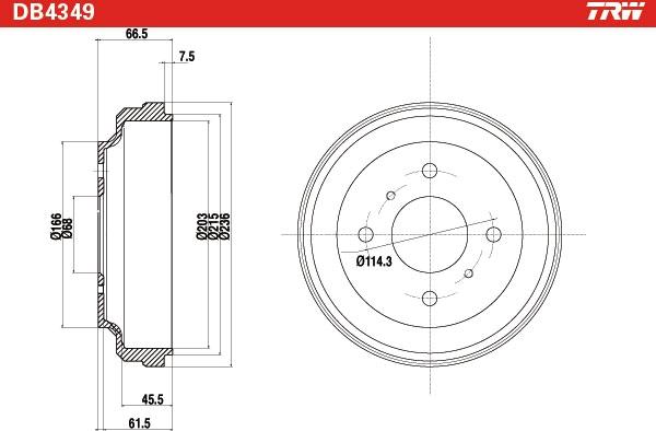 TRW DB4349 - Tambur frana aaoparts.ro