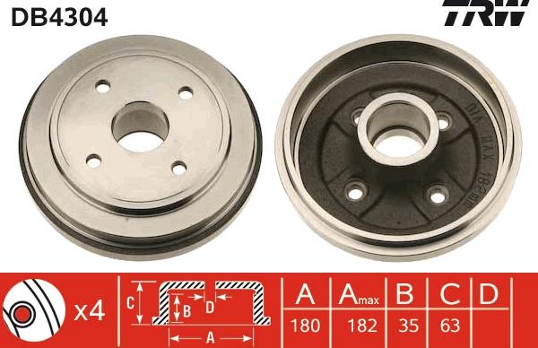 TRW DB4304 - Tambur frana aaoparts.ro