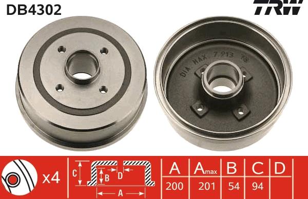 TRW DB4302 - Tambur frana aaoparts.ro