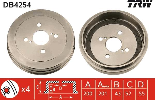 TRW DB4254 - Tambur frana aaoparts.ro