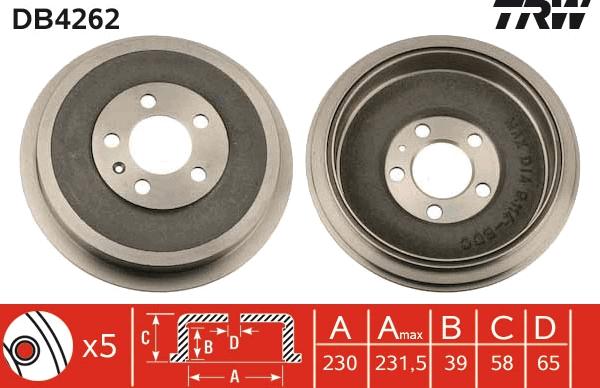 TRW DB4262 - Tambur frana aaoparts.ro